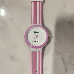 IZOD Lacoste Pink Stripe Wristwatch